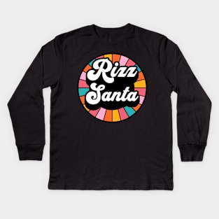 Rizz Santa Claus | Holiday | Christmass | X-mas | Xmas | W Riz | Rizzler | Rizz god | Funny gamer meme | Streaming | Rizzard Kids Long Sleeve T-Shirt